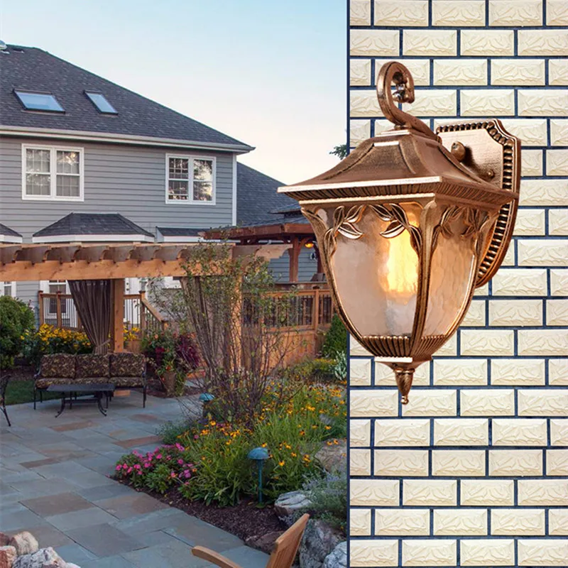Антикварные наружные светильники садовые дорожки современные бра алюминиевые винтажные светильники стеклянные светодиодные технологии настенных ламп.