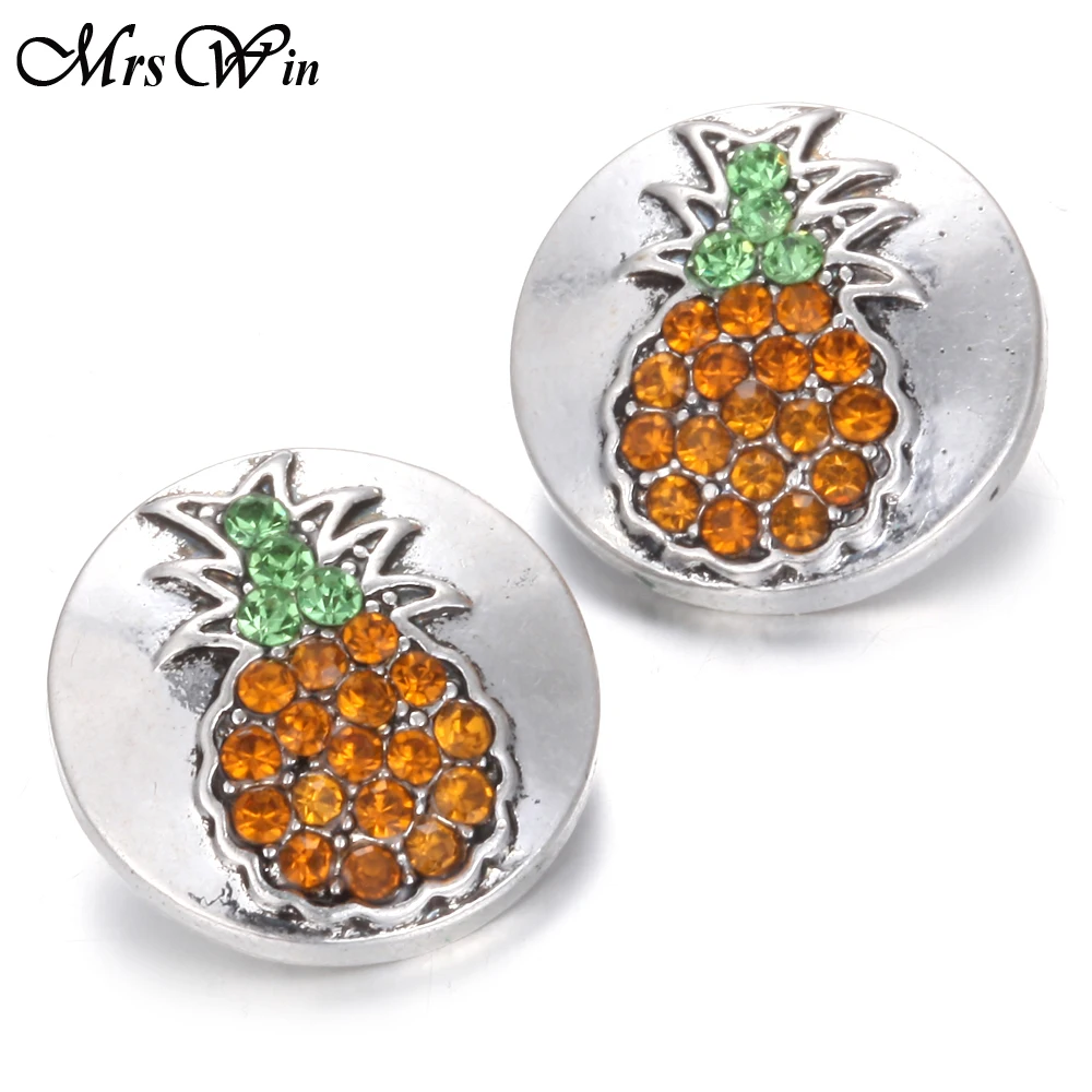 6 шт./лот Новинка ананас 18 мм Стразы хрустальные кнопки с медной кнопкой для