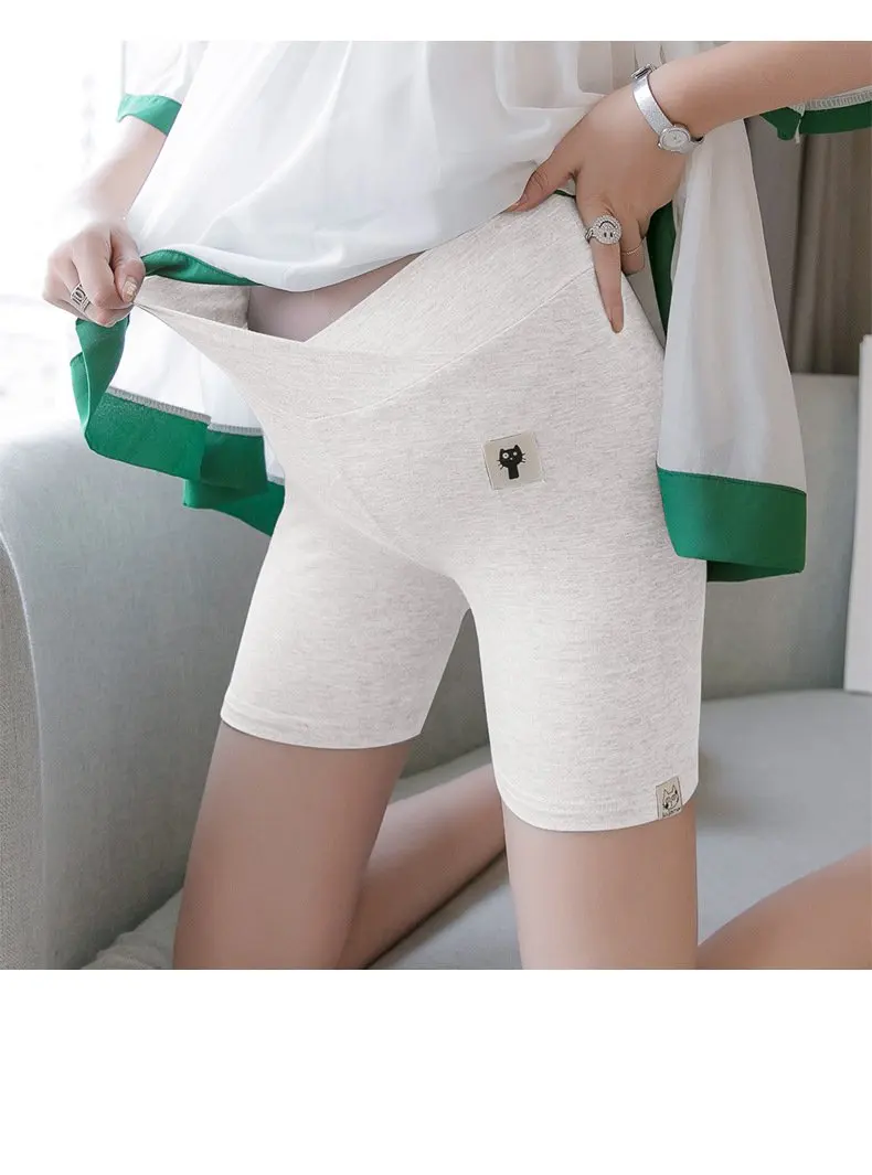 White low waist Одежда из модифицированного вискозного волокна шорты для кота для беременных высокая и низкая талия забота живот защитные брюки мама стрейч дышащие леггинсы одежда - Цвет: White low waist