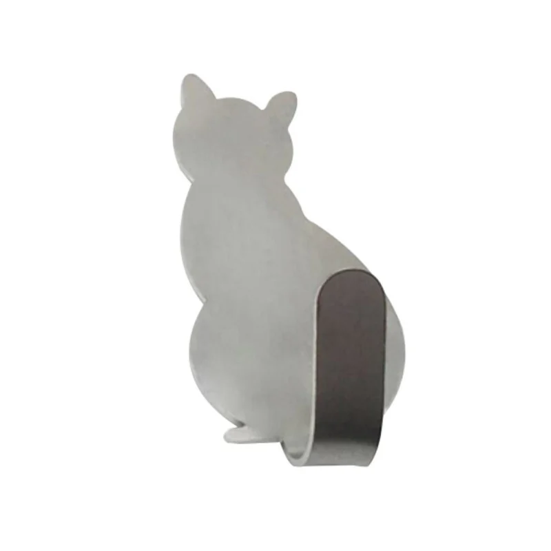 Wall Mounted Stainless Steel Cat shape Hooks Coat Robe Hanging Hook Home Door Clothes Hanger key Decorative | Дом и сад