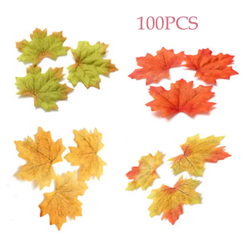 100 шт. разноцветные кленовые листья для украшения|fall leaves|maple leafdecorative crafts |