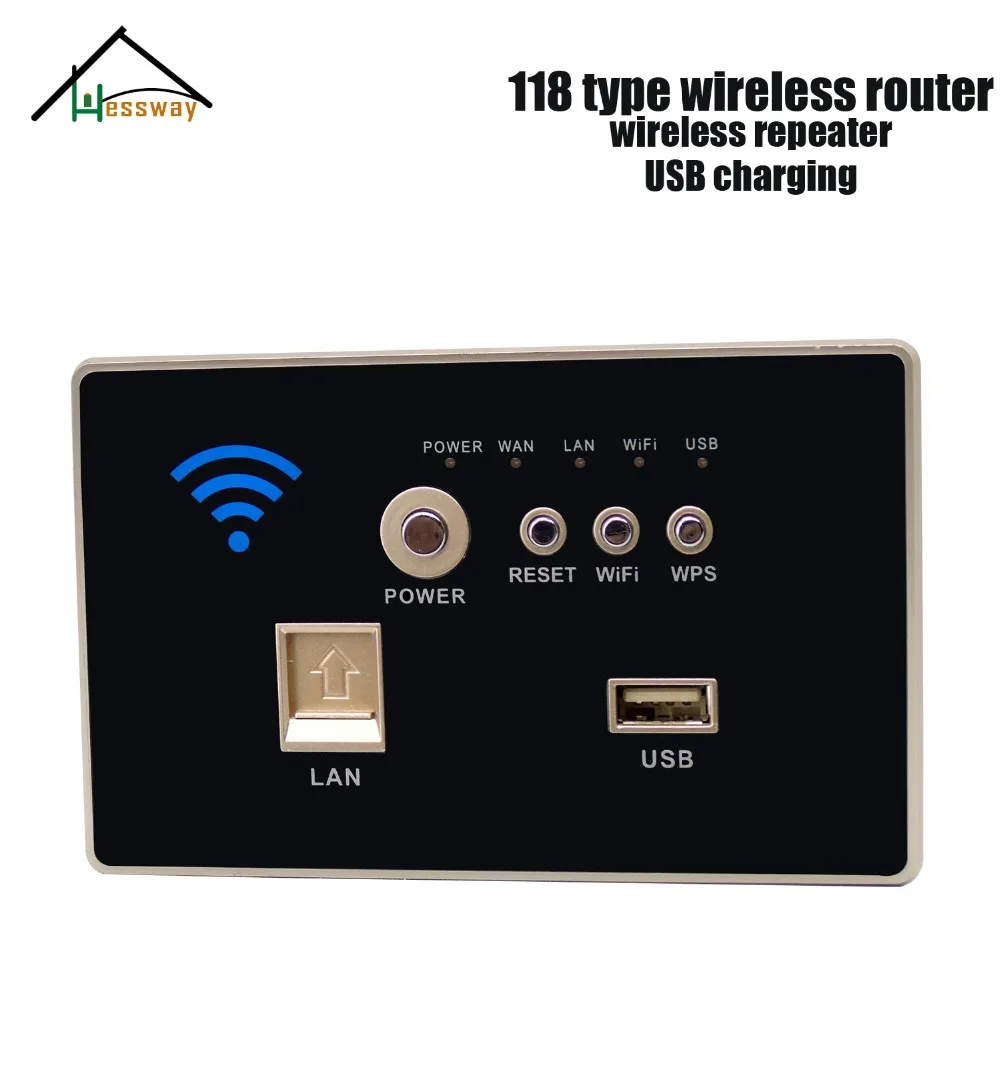 118 Тип встроенный двойной антенный черный настенный беспроводной маршрутизатор