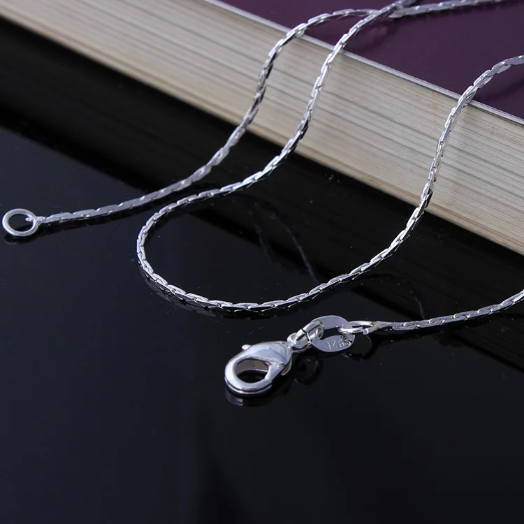 

silver plated chain necklace in stock length 16 18 20 22 24 26 28 30 inch wholesale women pendant accessories necklace chains