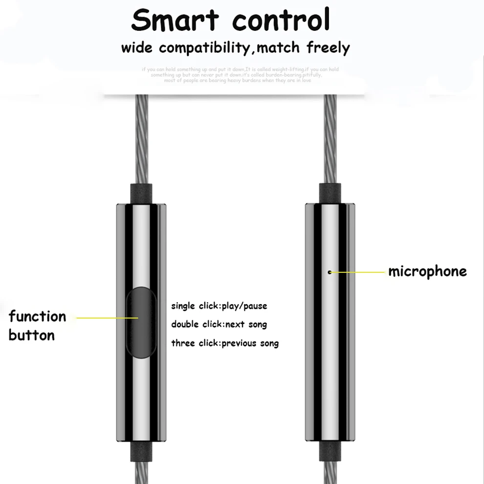 Проводные наушники HIFI бас спортивные гибридные для iPhone Xiaomi Huawei с микрофоном