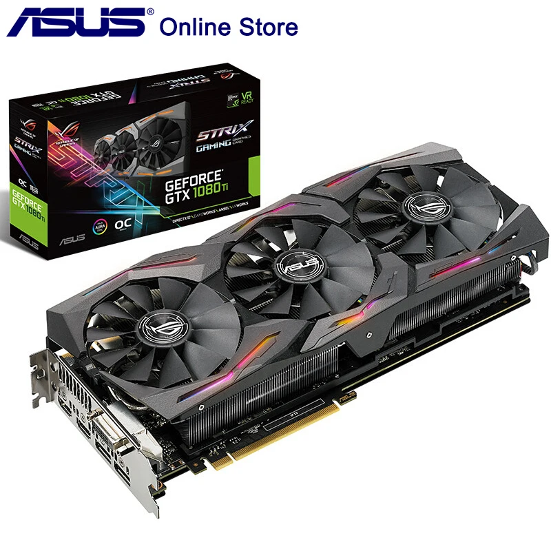 Видеокарта ASUS STRIX GTX1080TI O11G GAMING GDDR5X NUVIDIA PCI Express 3 0X16 DVI + HDMI D 16nm 352bit|Видеокарты| |