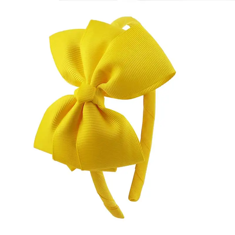 Yellow A Новинка, 98 цветов, повязка для волос с бантом для девочек, детская цельная повязка для волос с корсажной лентой ручной работы, аксессуары для волос в горошек, головной убор - Цвет: Yellow A