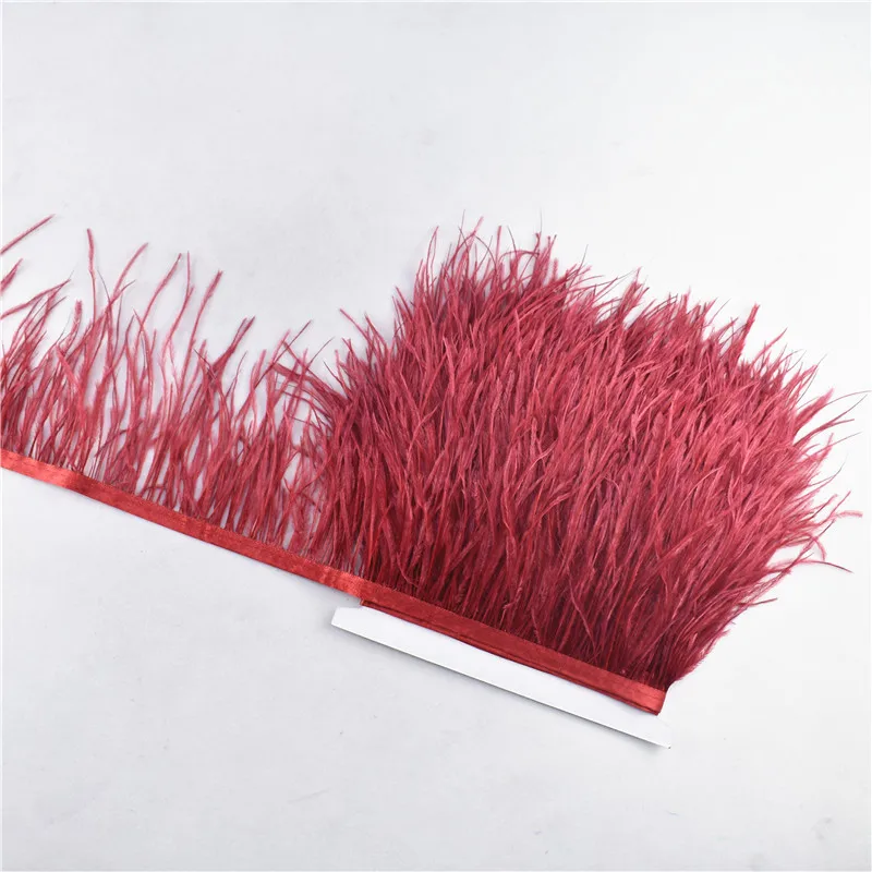 Красивая 1 метровая розово красная Страусиная отделка из перьев высота 8 10 см