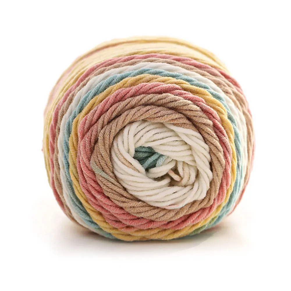 Теплый Радужный Хлопковый вязаный вручную шерстяной свитер 5 нитей 100 г зимний
