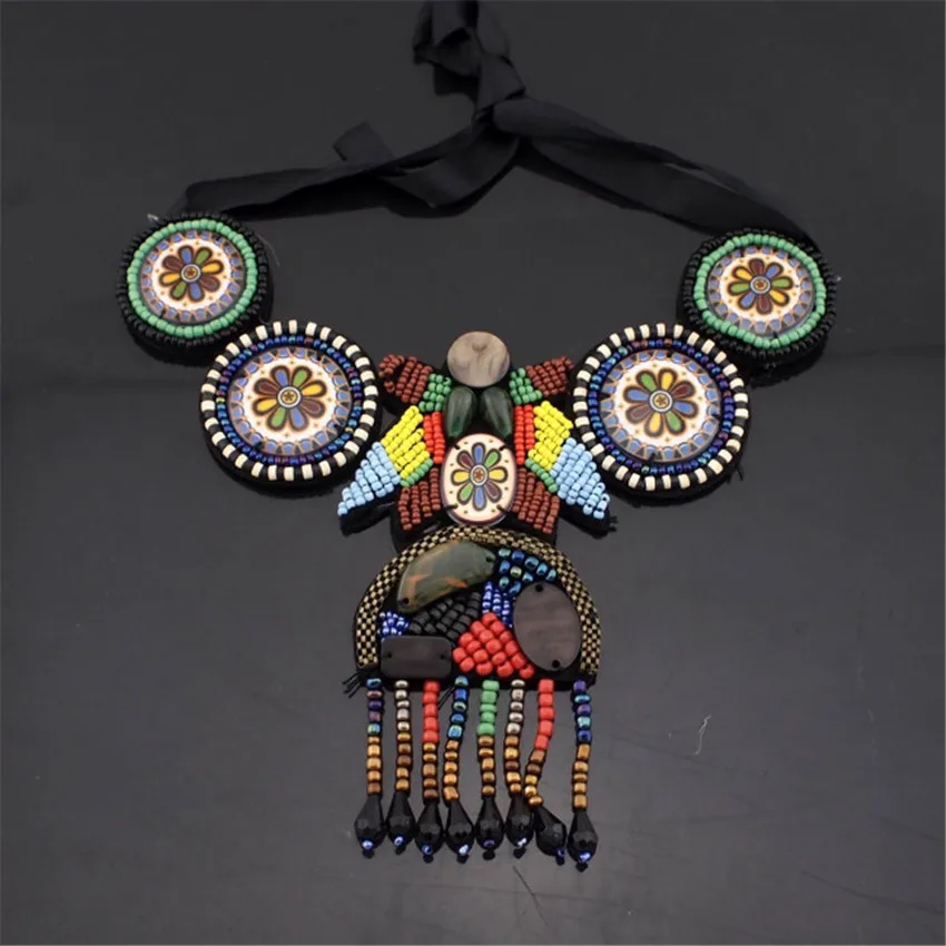 Богемные аксессуары модное национальное ожерелье из смолы керамический