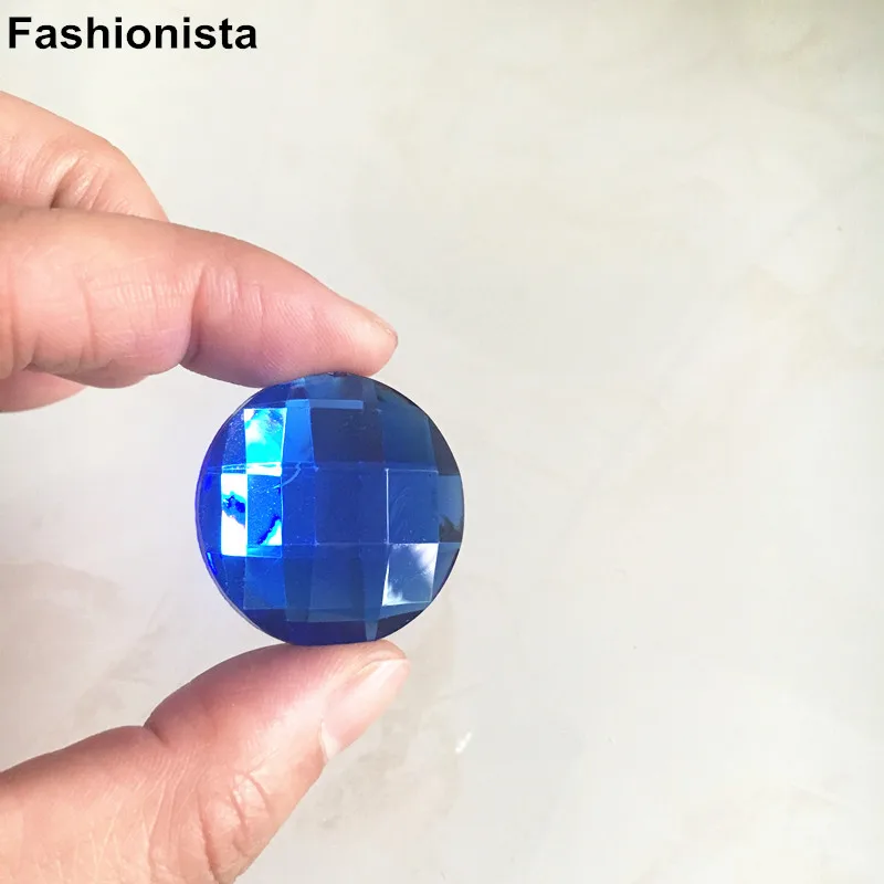 50 pcs Large Size 30mm Acrylic Rhinestone Round Flat Back Faceted Cabochon Crystal For Crafts Various Colors-WW | Украшения и