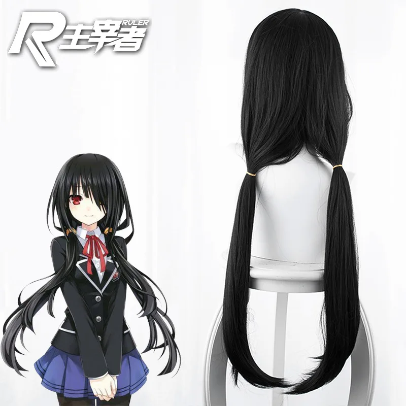 Новинка японского аниме Дата 3 Tokisaki Kurumi парик косплей Yatogami Tohka темно фиолетовый длинные волосы парик «конский хвост» Косплей