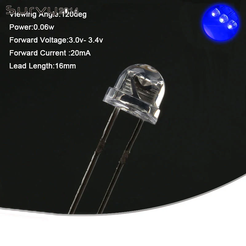 50 100 шт. F5LED диод 5 мм различные наборы белый зеленый красный синий желтый оранжевый розовый фиолетовый теплый белый DIY светоизлучающий диод