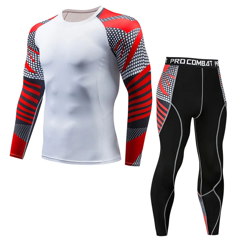

New Model Thermal Underwear Men Sets Compression Sweat Quick Drying Long Johns fitness bodybuilding shapers