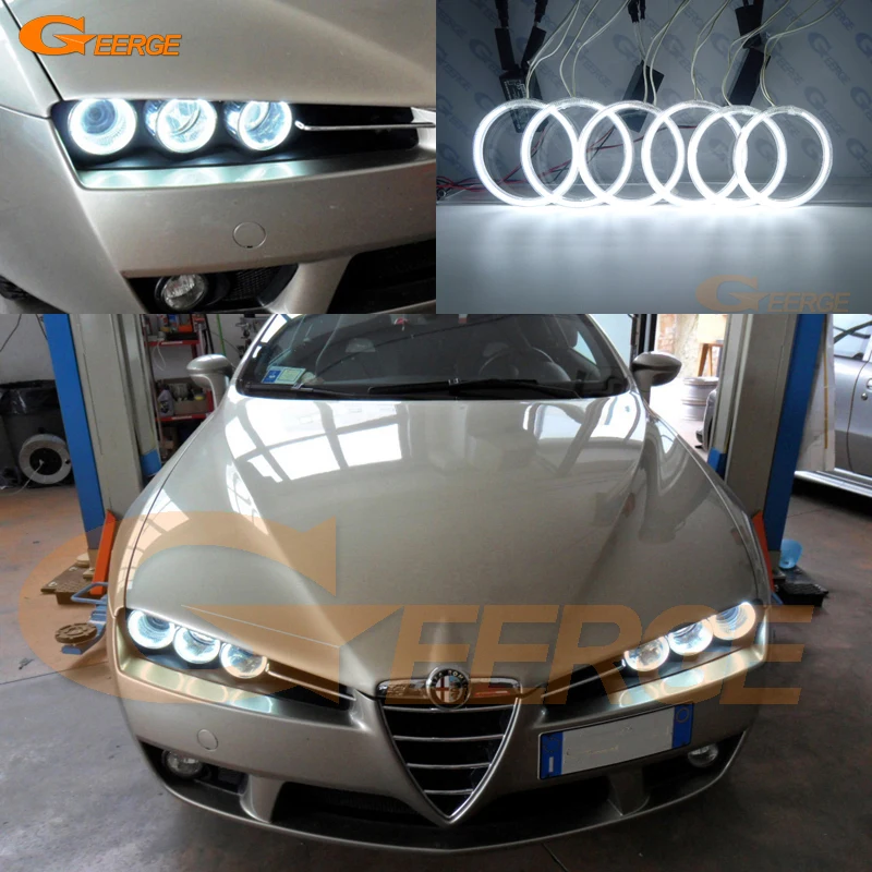 Для Alfa Romeo 159 2005 2006 2007 2008 2009 2010 2011 отличное ультра-яркая подсветка с холодным катодом(CCFL) Ангельские глазки комплект Halo Кольцо