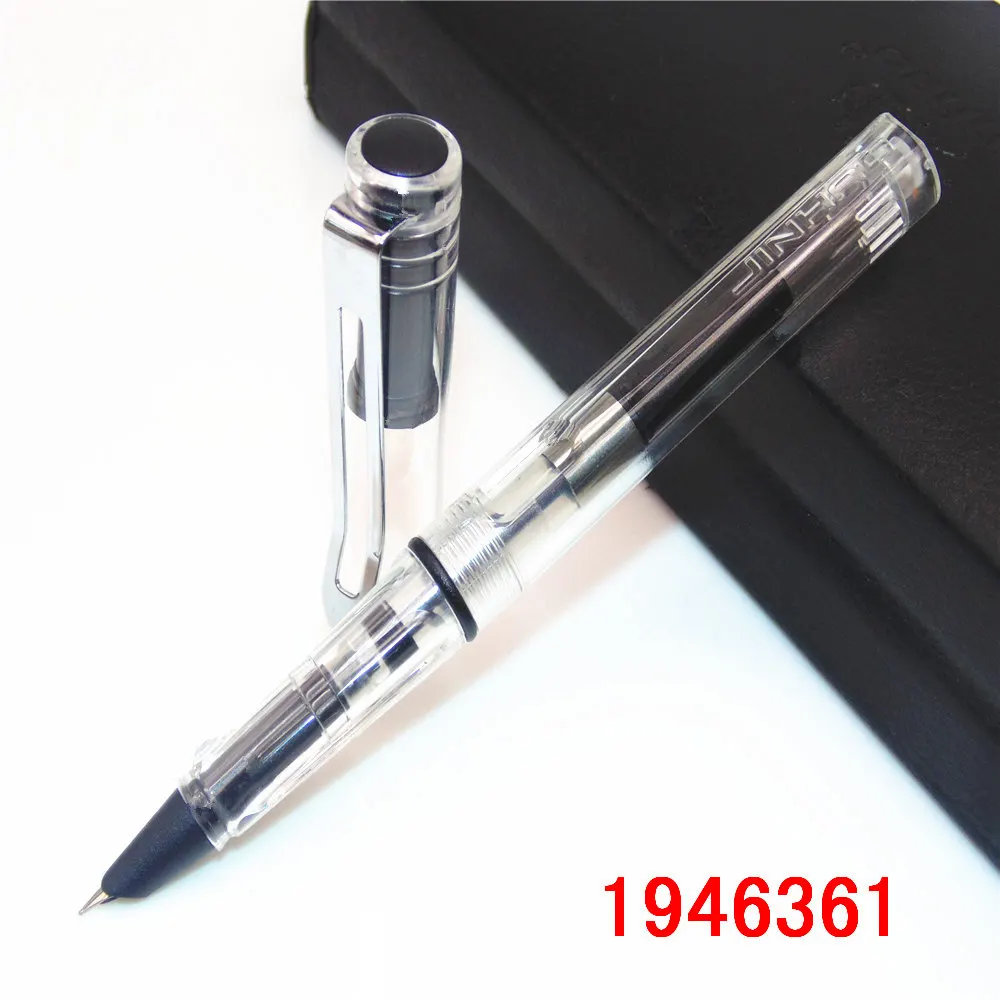 JINHAO 599, все цвета, Студенческая Мода, средний и тонкий перьевая ручка, лучший подарок для подарка, школьные офисные принадлежности - Цвет: Transparent white F