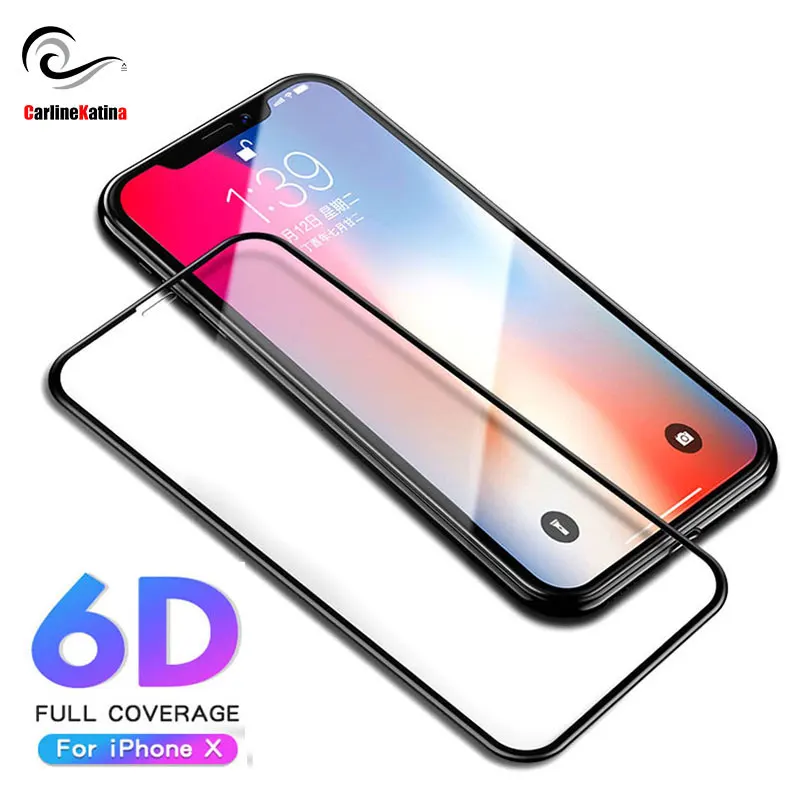 6D защита для экрана с изогнутыми краями закаленное стекло iphone XR Xs Max X 10 7 6 8 6s plus 1