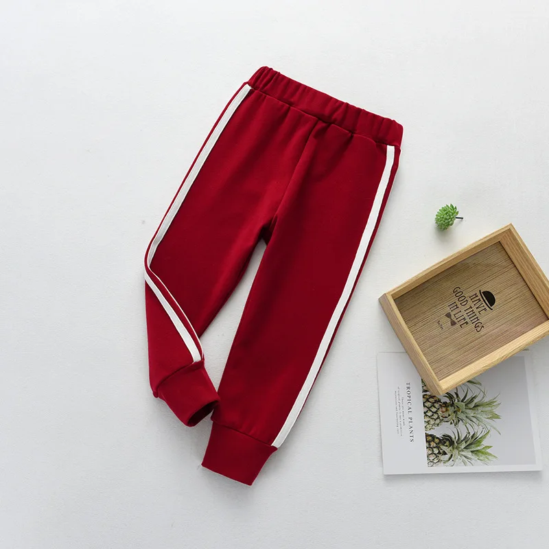 Детские штаны свободные однотонные для мальчиков и девочек в Корейском стиле 9