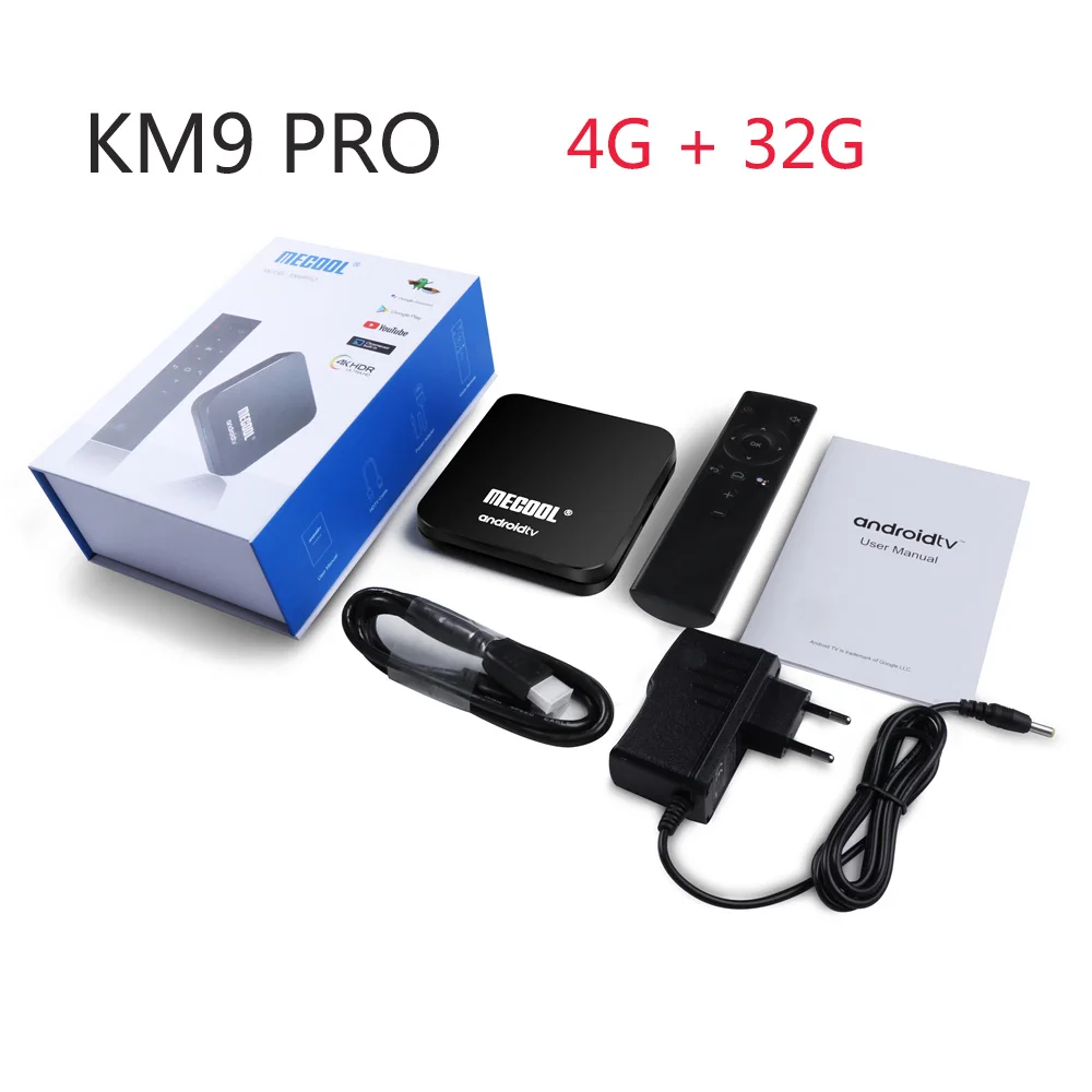 KM9 PRO 4G 32G Mecool KM9 PRO Deluxe S905X2 TV Box Android 9.0 Google Certified 4G RAM 32G ROM Smart TV Set Box 4k IPTV 2.4G/5G WiFi BT USB3.0 - Цвет: KM9 PRO 4G 32G