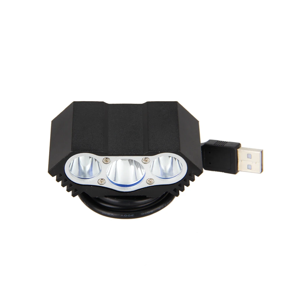 Светильник фонарь 3x T6 LED 7500LM велосипедный с USB Головной аккумулятором 4x18650 +