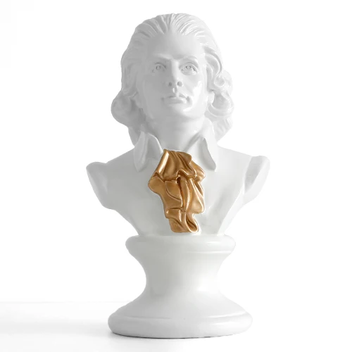 Головные портреты Shakespear& Mozart, большие статуи из смолы для украшения дома, скульптура из смолы, искусство и ремесло, эскиз, практика - Цвет: Mozart - White