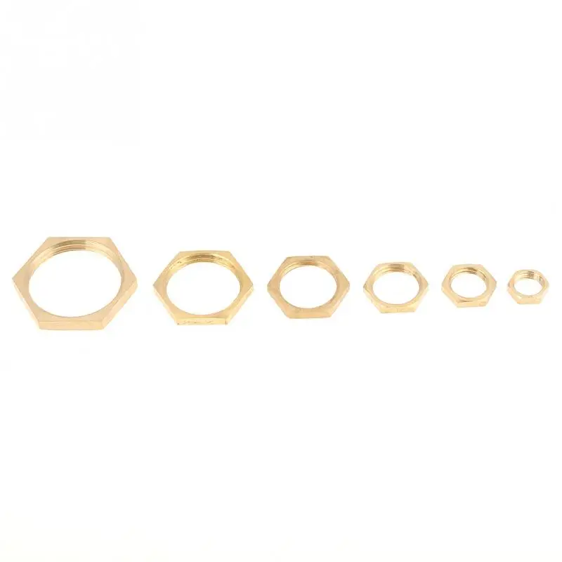 40 шт./лот латунные гайки с шестигранным замком G1/8 G1/4 G3/8 G1/2 G3/4 G1 фитинги для труб