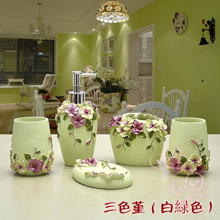 Набор аксессуаров для ванной комнаты в 4-х цветах | Дом и сад