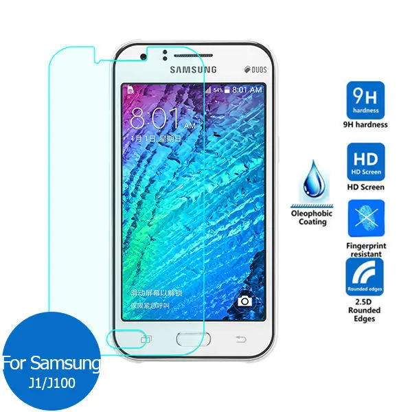 2 шт для samsung GALAXY J1 защитная пленка из закаленного стекла для экрана 9h Защитная пленка для J 1 100H 100fN J100FN J100H SM-J100FN