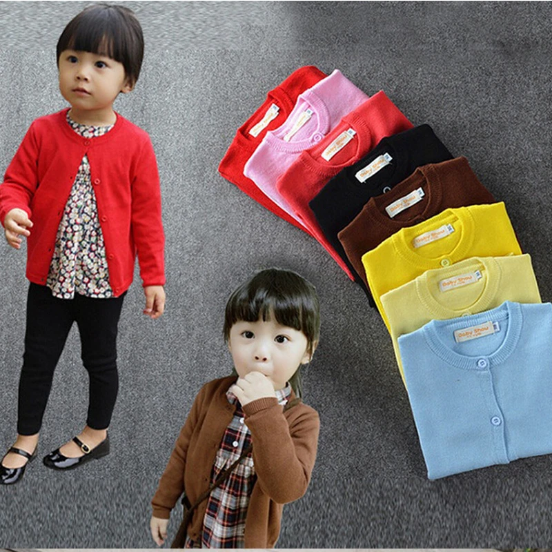 Новинка 2018 демисезонный вязаный свитер для маленьких девочек пальто 1 7 лет