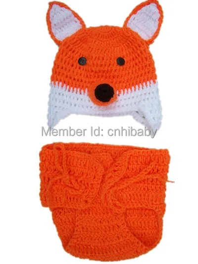 Костюм для младенцев и детей младшего возраста кроше в форме лисы |