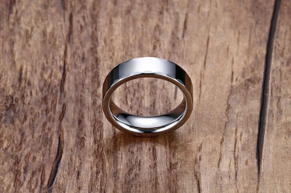 Кольцо мужское из вольфрама серебристого цвета 6 мм|silver ring|ring forsilver ring for men |