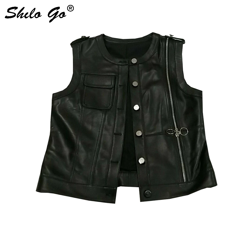 Жилет женский из натуральной овчины без рукавов | Женская одежда