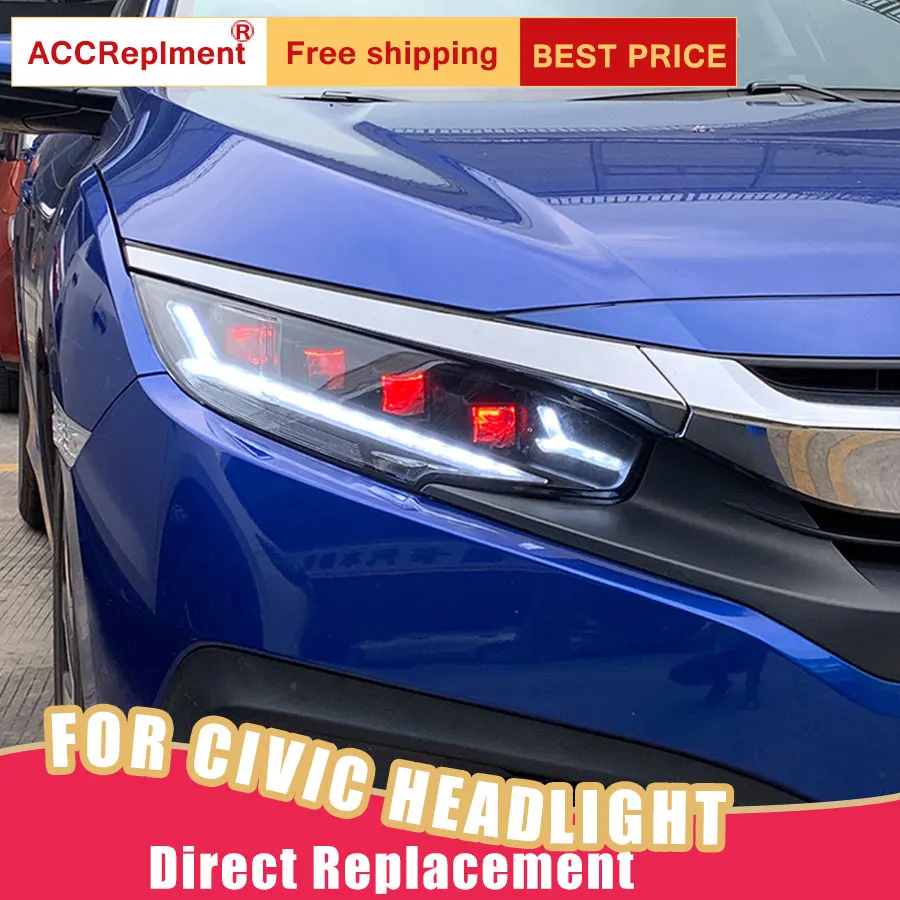 2 шт. светодиодный фары для Honda Civic 2016-2019 Автомобильные ангельские глазки все HID