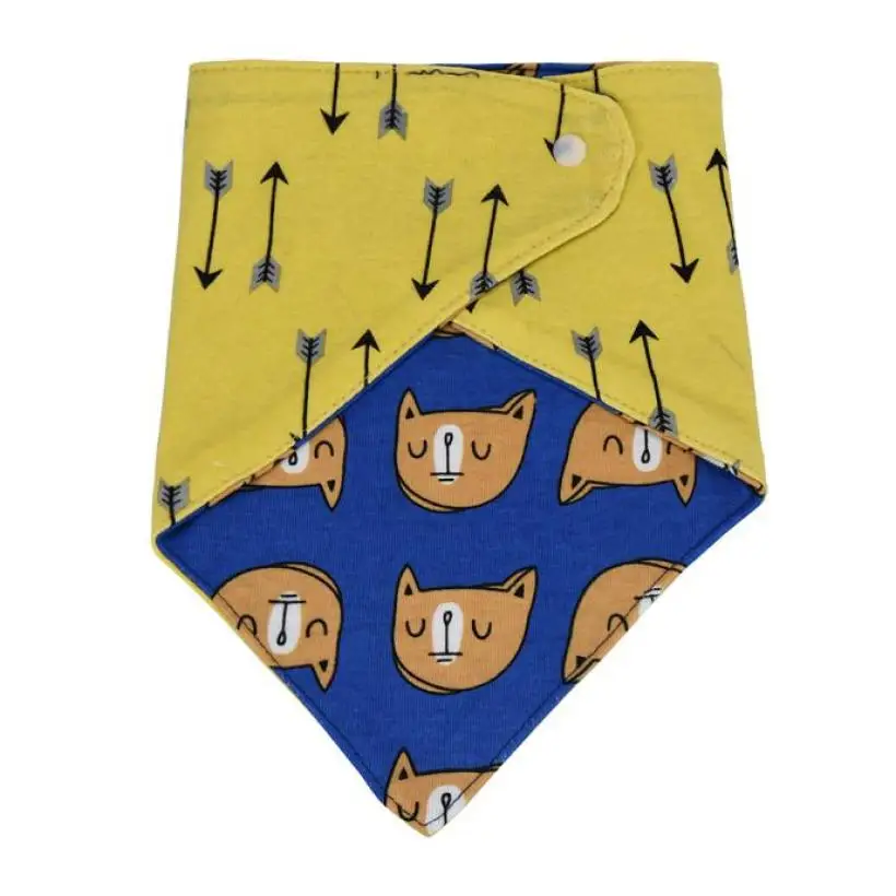 1-3 Year old girl boy baby bibs cotton bandana double-sided available use eating feeding Bib towel baberos #JD825 | Детская одежда и