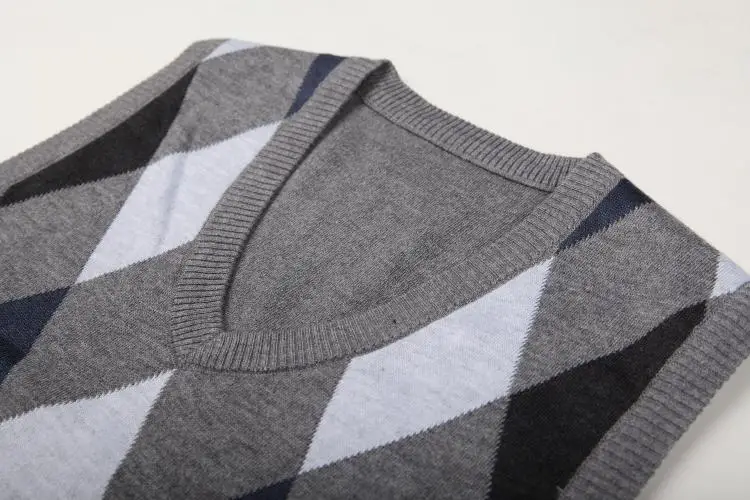 Жилет мужской шерстяной с V-образным вырезом модный Повседневный пуловер