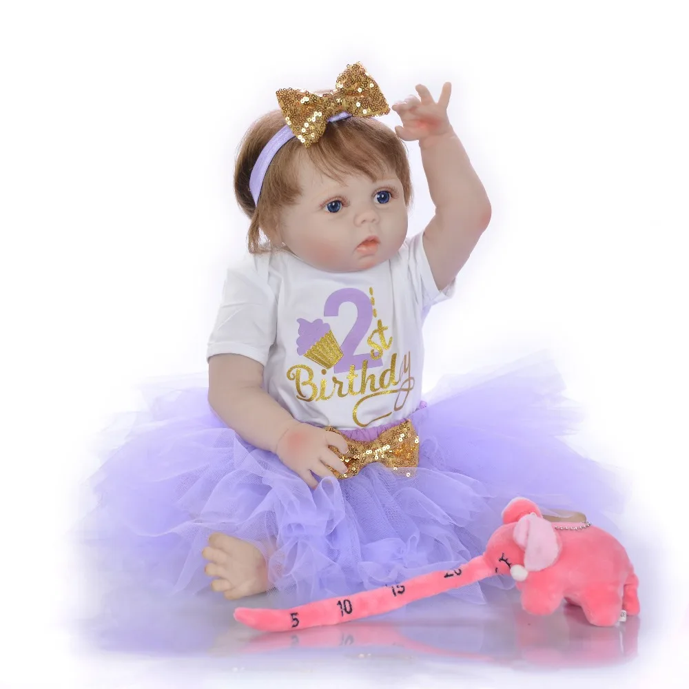 vinyl bebes reborn dolls girl silicone body doll 55cm dollmai 2019 Newest design Realistic boneca toys for Girl Christmas Gift | Игрушки и