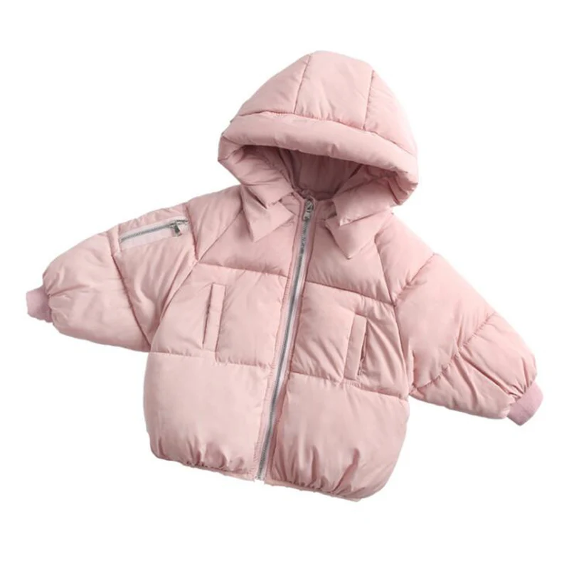 Детское зимнее пуховое пальто для девочек теплое однотонное мальчиков модные