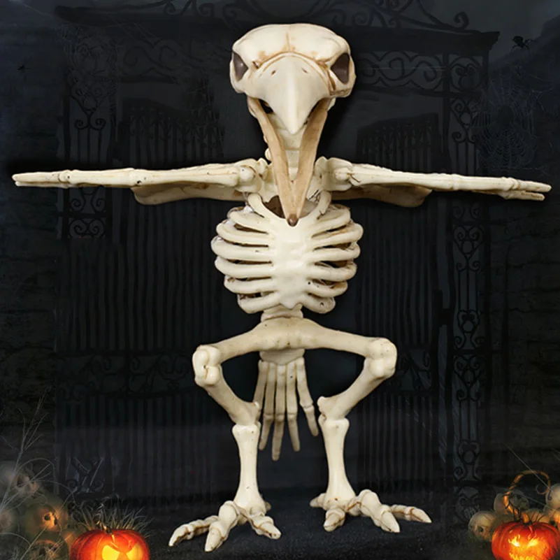 Декорации для Хэллоуина реквизит Crazy Bone Скелет украшение Животное Хэллоуин птица