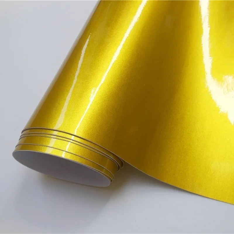 Gold Глянцевые конфеты, виниловая пленка для автомобиля, ультра Глянцевая металлическая пленка для автомобиля, пленка для автомобиля, наклейка для велосипеда, компьютера, ноутбука, чехол для телефона - Название цвета: Gold