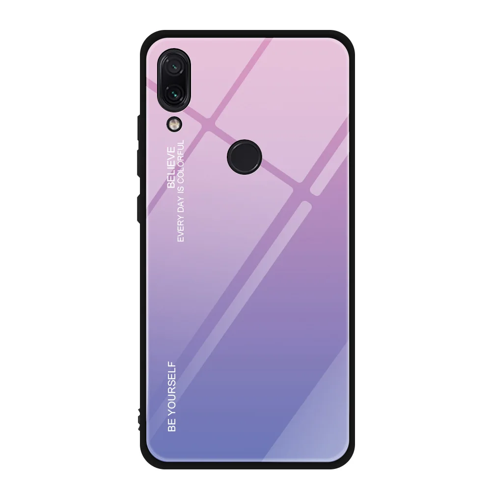 Чехол для телефона из закаленного стекла Xiaomi Redmi Note 7 5 Pro Mi Play 8 градиентный Мягкий