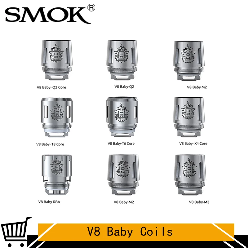 5 шт. Smok TFV8 Baby Coil Head M2 T8 T6 X4 Q2 Электронная замена сигарет катушка ядро для BABY Beast танк