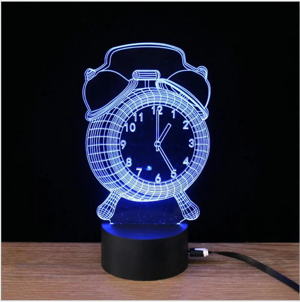 Luminaria освещение ребенок дети подарок для ребенка LED 3D Иллюзия 7 цветов ночник