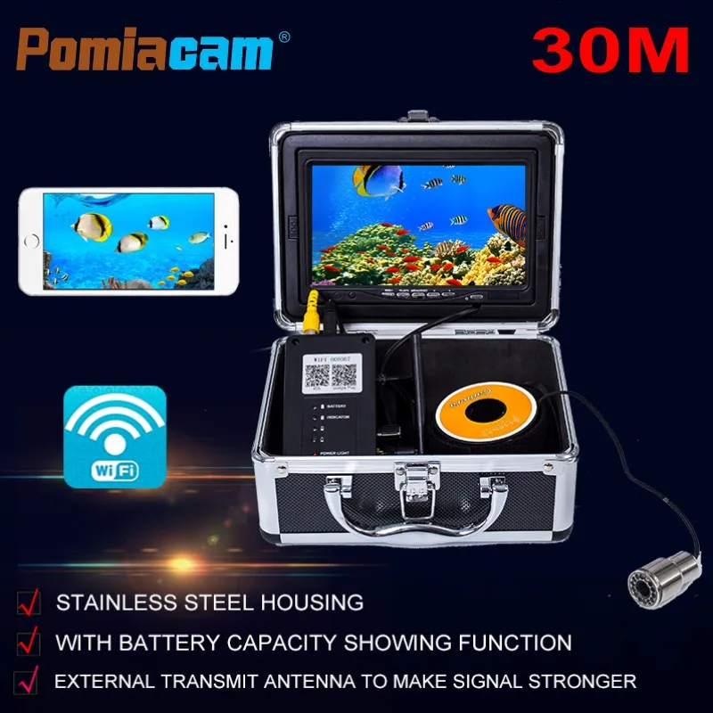Беспроводная подводная рыболовная камера WF13W HD 1000TVL с Wi Fi и кабелем 30 м|Камеры