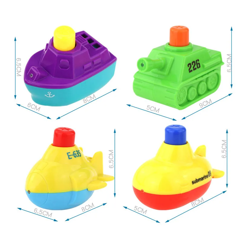 Guai Ke Ai Baby Bath Toys Lovely Plastic Small Boat Plane Submarine Shape Water Spray for Shower Swimming Kids Gift | Игрушки и хобби