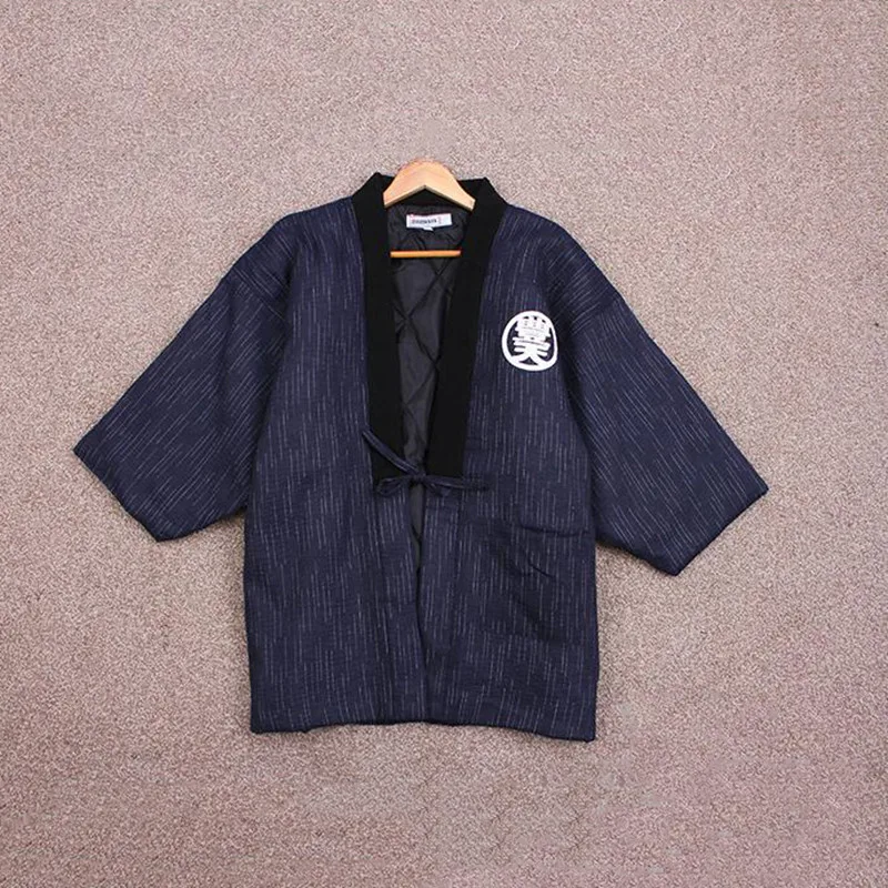 Традиционное японское кимоно Мужское пальто с хлопковой подкладкой зимняя