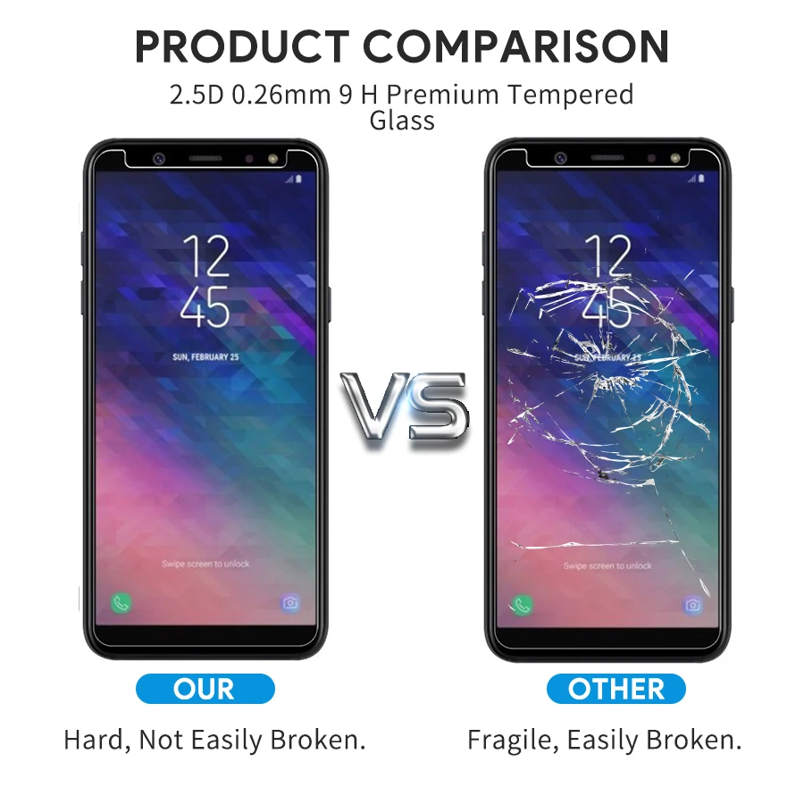 Закаленное стекло для Samsung Galaxy A6 2018 Защита экрана J3 J5 J7 2017 Eu J2 Prime A8 Plus защитная