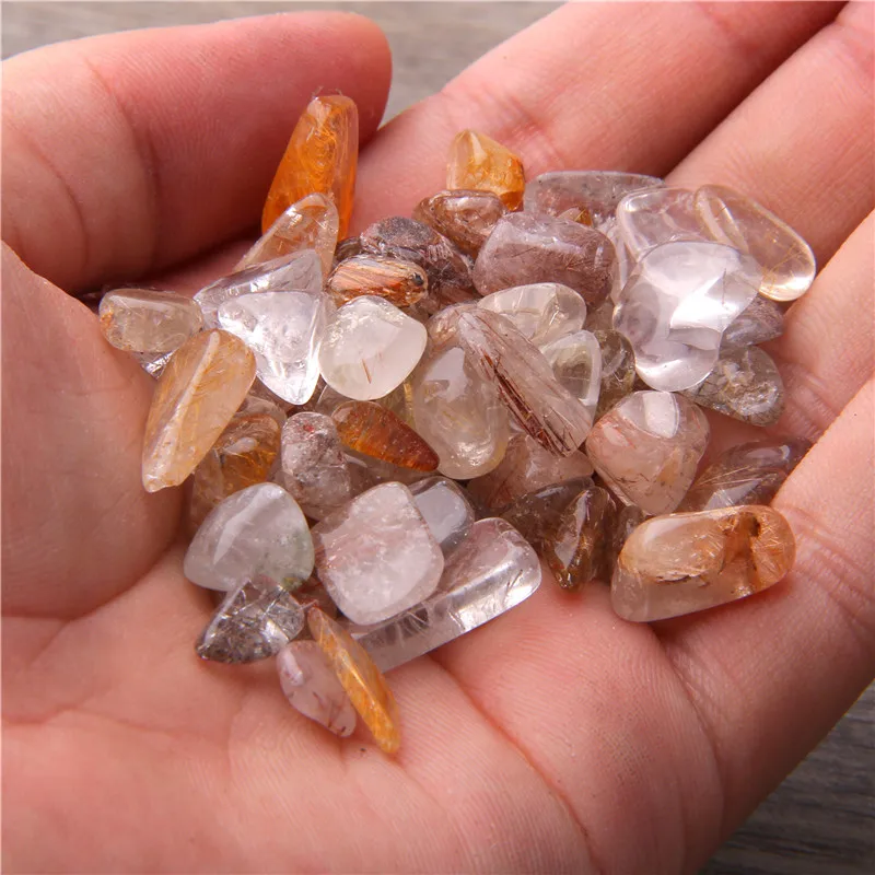 50 г Mix Quartz rutilaed кристаллический камень кусочки гальки бусы образец Декор