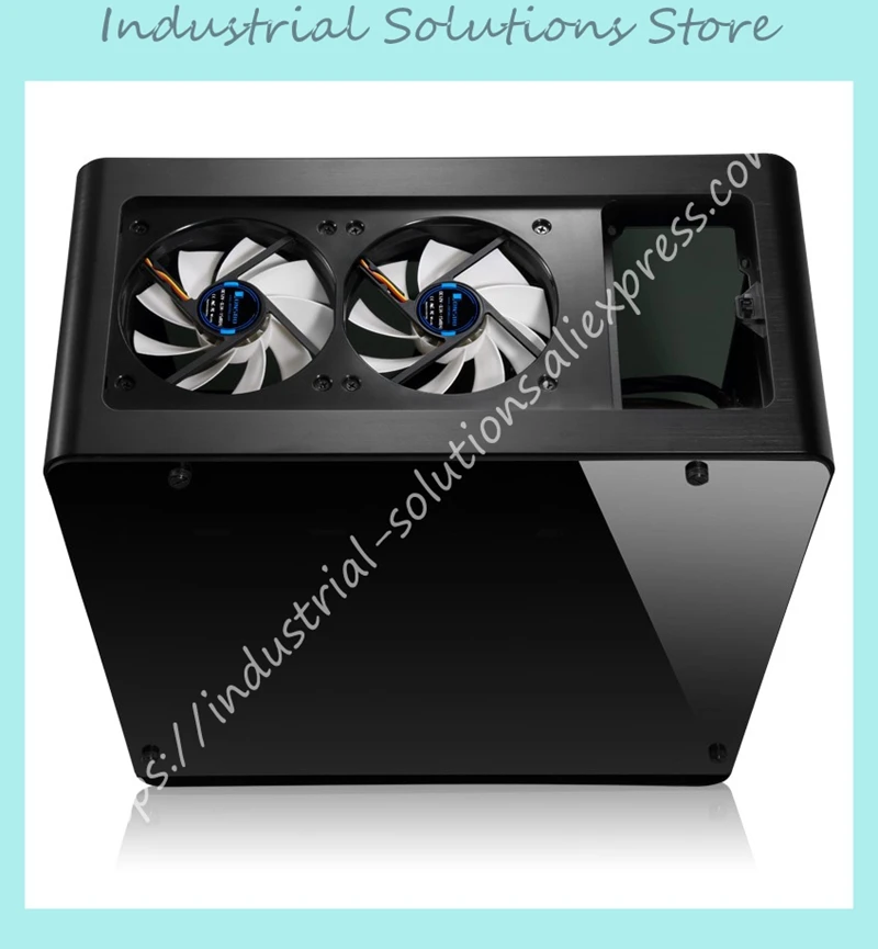 Чехол для компьютера UMX4 черный ATX алюминий закаленное стекло боковая прозрачная версия большая панель Jonsbo шасси