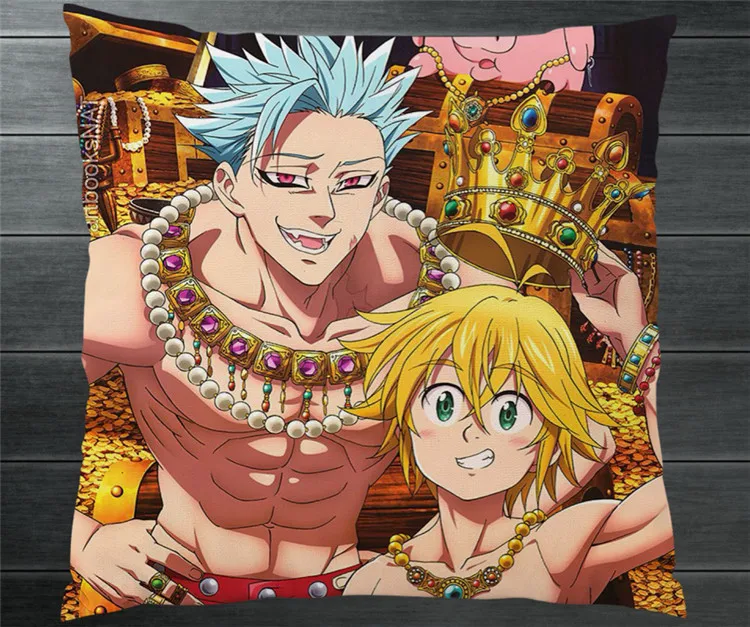 Аниме семь смертных грехов Meliodas Ban две стороны 40x40 см Наволочки Подушка Чехол для