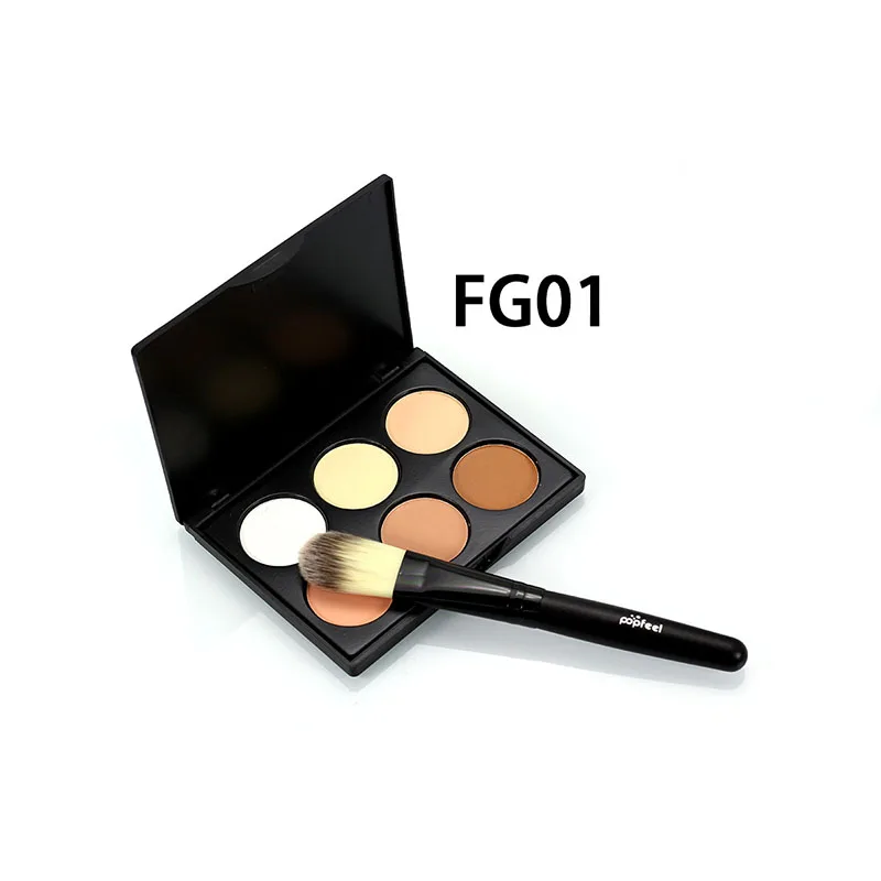 FG01 With brush Мини 6 цветов консилер Маскировка лица крем Контурные палетки макияж основа консилер крем для лица корректор для глаз Косметика - Цвет: FG01 With brush