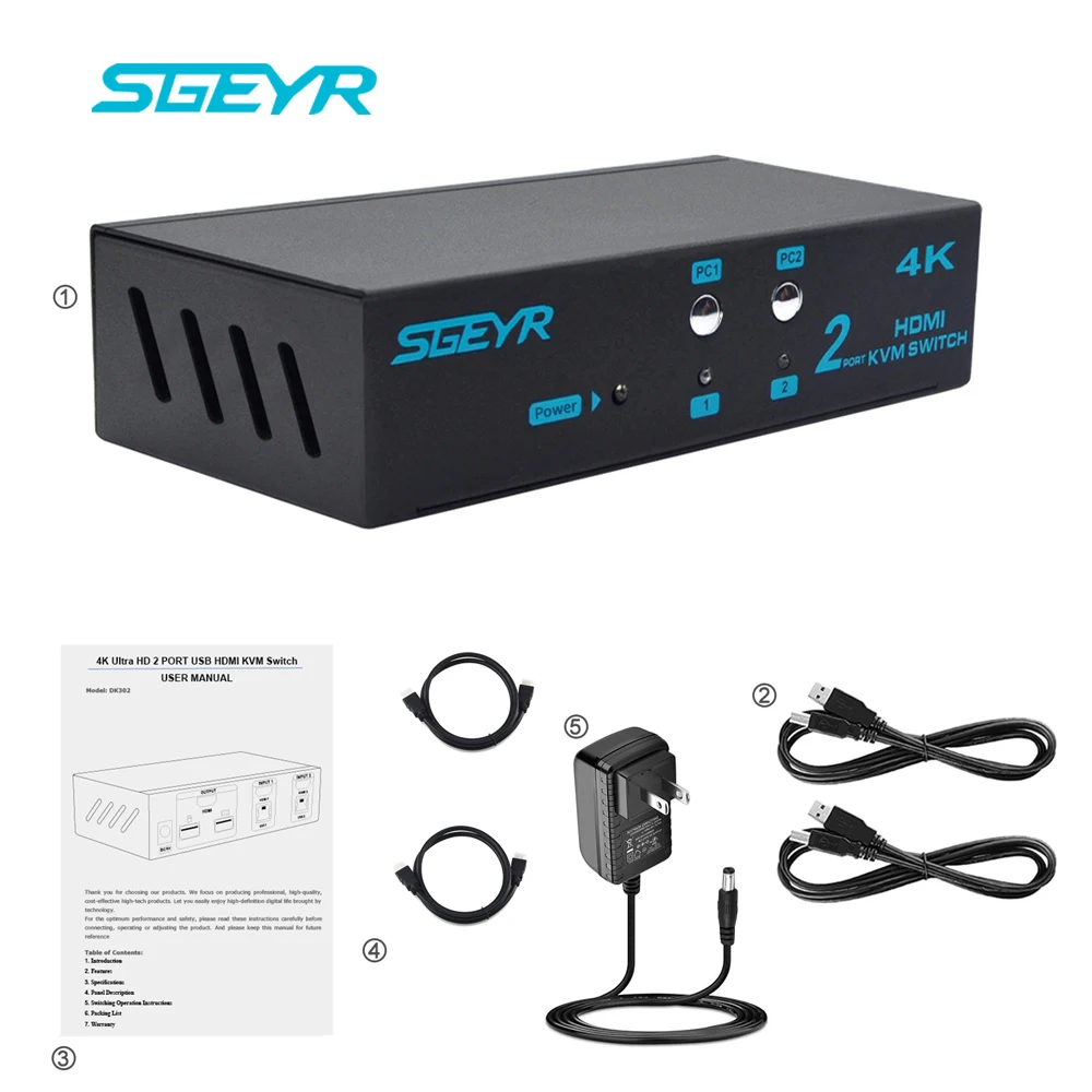 4K 2x1 HDMI KVM переключатель 2 порта KVM переключатель USB 2 в 1 мышь клавиатура коммутатор Поддержка 3D UHD 4K x 2K 1080P для ТВ ПК проектор